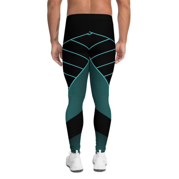 Leggings para hombre deportivos geometría turquesa - Imagen 2