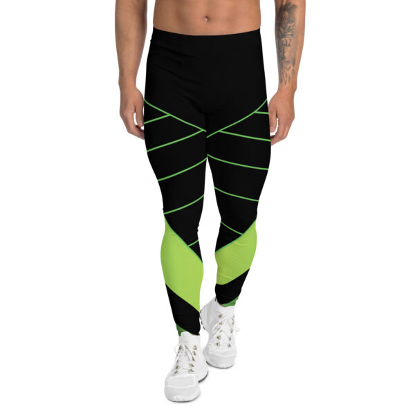 Leggings deportivos para hombres geometría verde