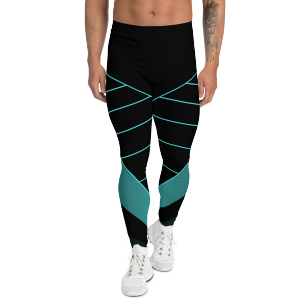 Leggings para hombre deportivos geometría turquesa