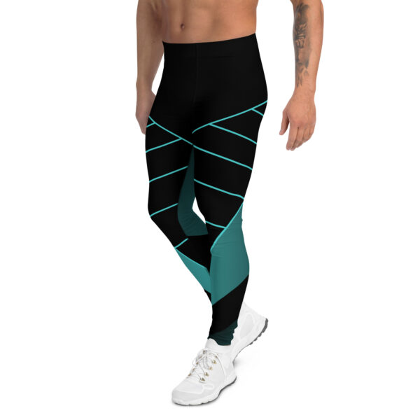 Leggings para hombre deportivos geometría turquesa - Imagen 4