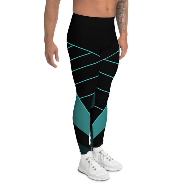 Leggings para hombre deportivos geometría turquesa - Imagen 3