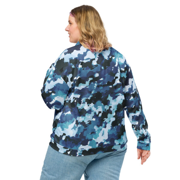 Chaqueta bomber camuflaje azul unisex - Imagen 5