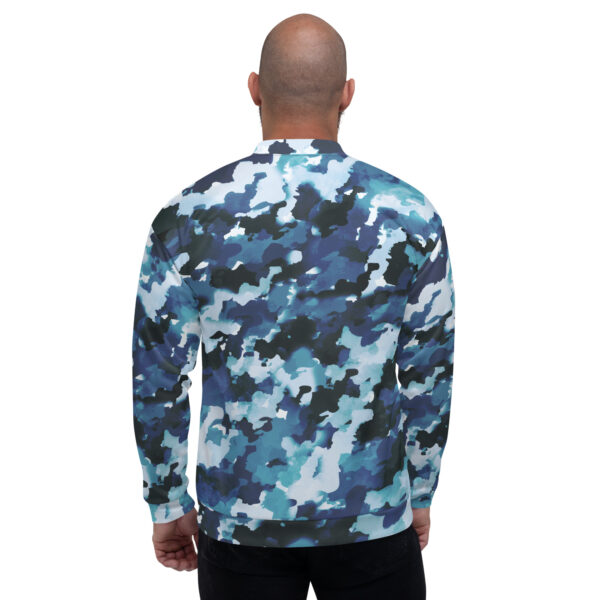 Chaqueta bomber camuflaje azul unisex - Imagen 8