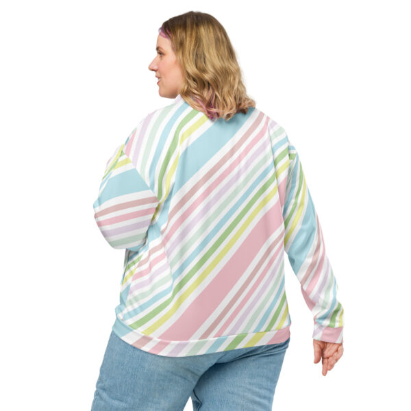 Chaqueta bomber líneas pastel unisex - Imagen 5