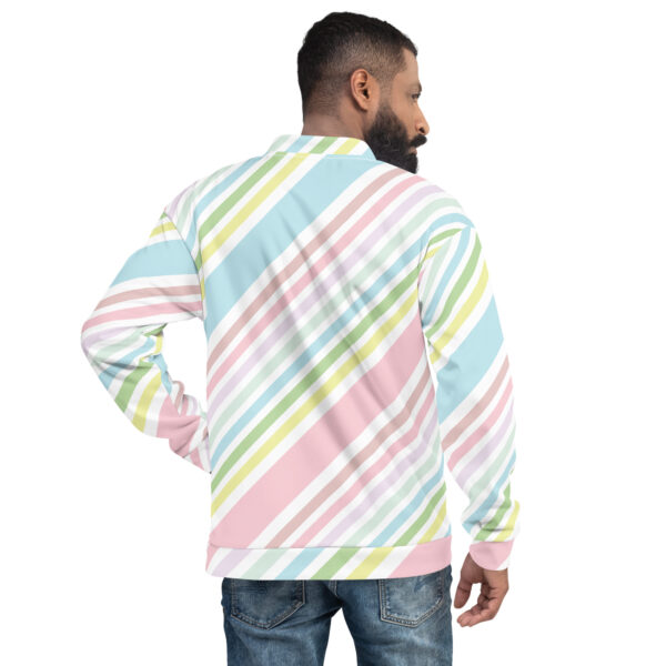 Chaqueta bomber líneas pastel unisex - Imagen 7