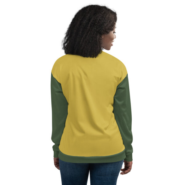 Chaqueta bomber oro viejo manga verde unisex - Imagen 10