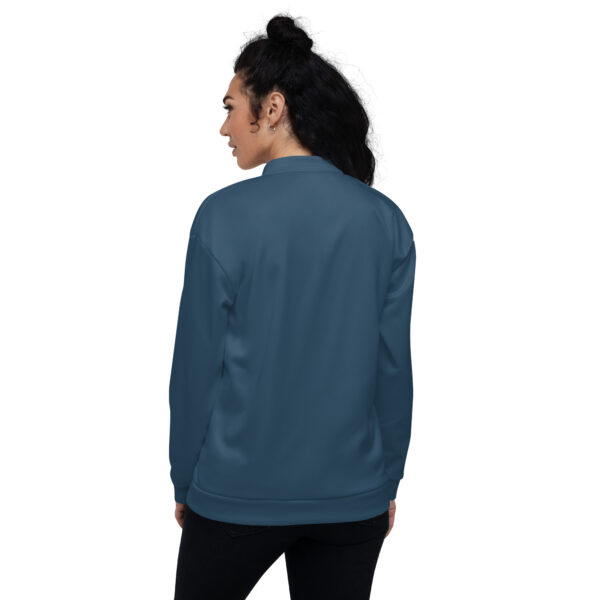 Chaqueta bomber color azul lisa unisex - Imagen 9