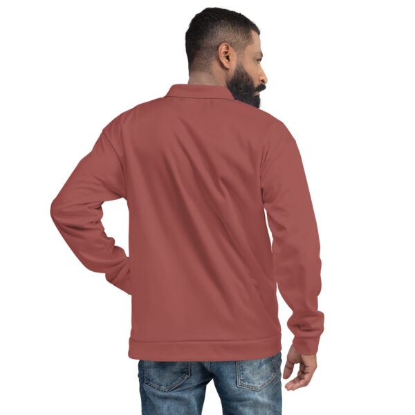 Chaqueta bomber color rojo teja lisa unisex - Imagen 5