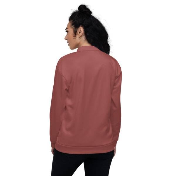 Chaqueta bomber color rojo teja lisa unisex - Imagen 7