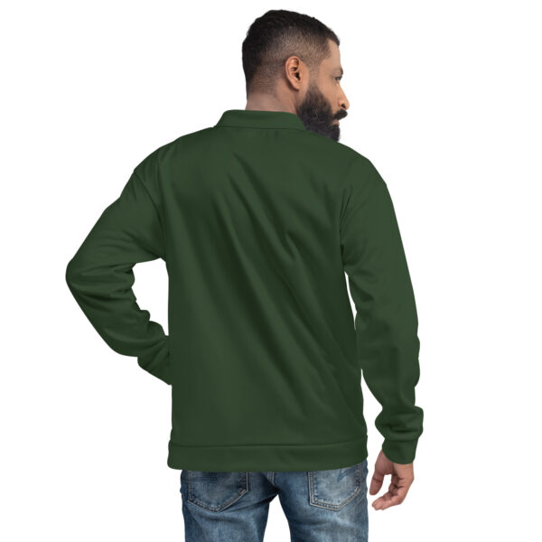 Chaqueta bomber color verde lisa unisex - Imagen 3