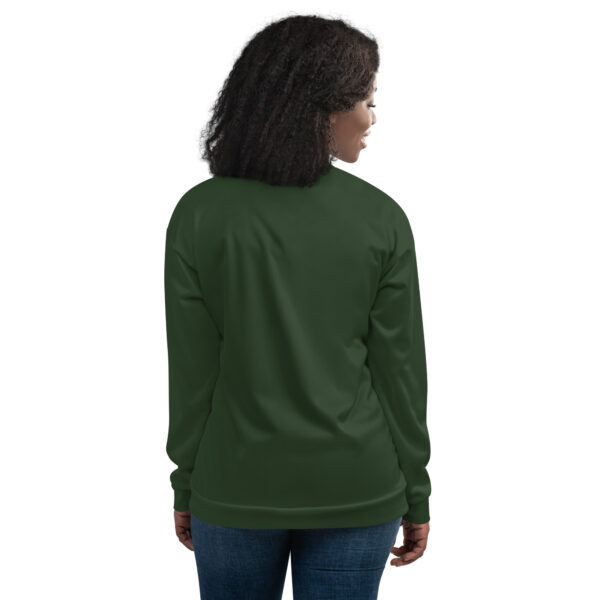 Chaqueta bomber color verde lisa unisex - Imagen 5