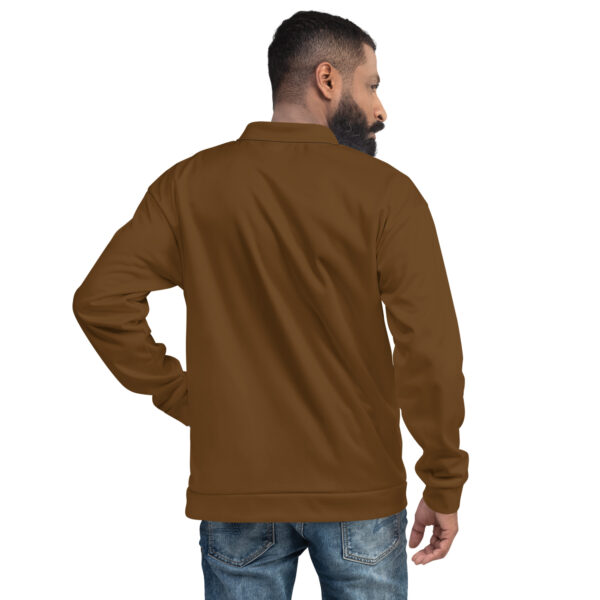 Chaqueta bomber color marrón lisa unisex - Imagen 5