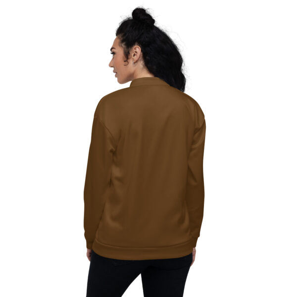 Chaqueta bomber color marrón lisa unisex - Imagen 9