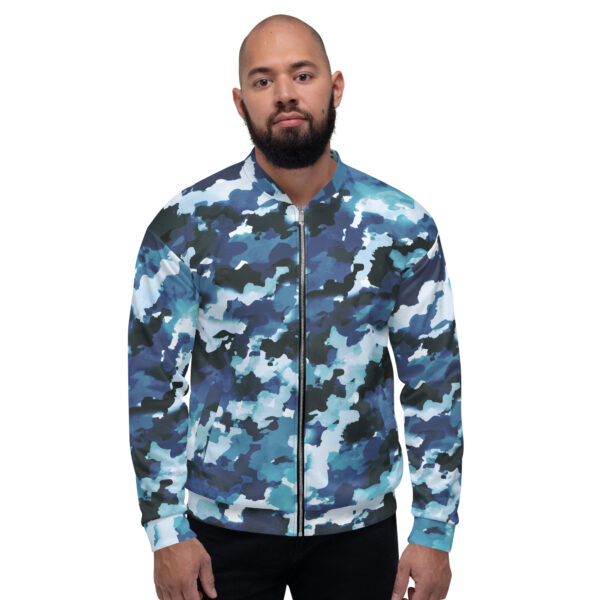 Chaqueta bomber camuflaje azul unisex - Imagen 7