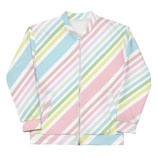 Chaqueta bomber líneas pastel unisex