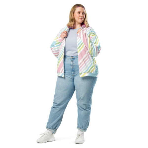 Chaqueta bomber líneas pastel unisex - Imagen 4