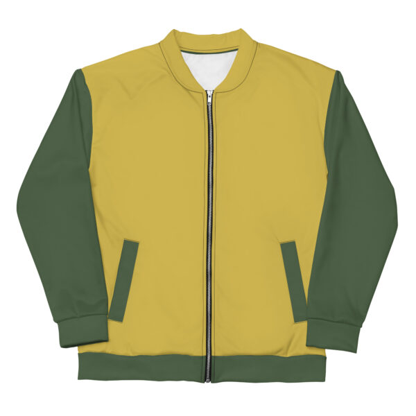 Chaqueta bomber oro viejo manga verde unisex