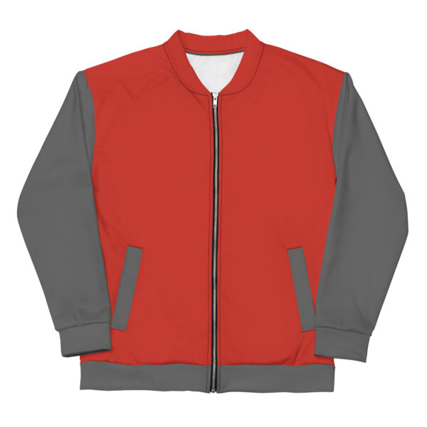 Chaqueta bomber roja manga gris unisex