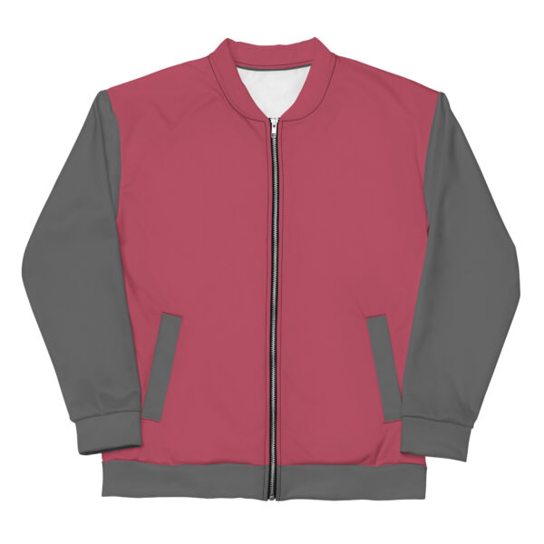 Chaqueta bomber rosa manga gris unisex