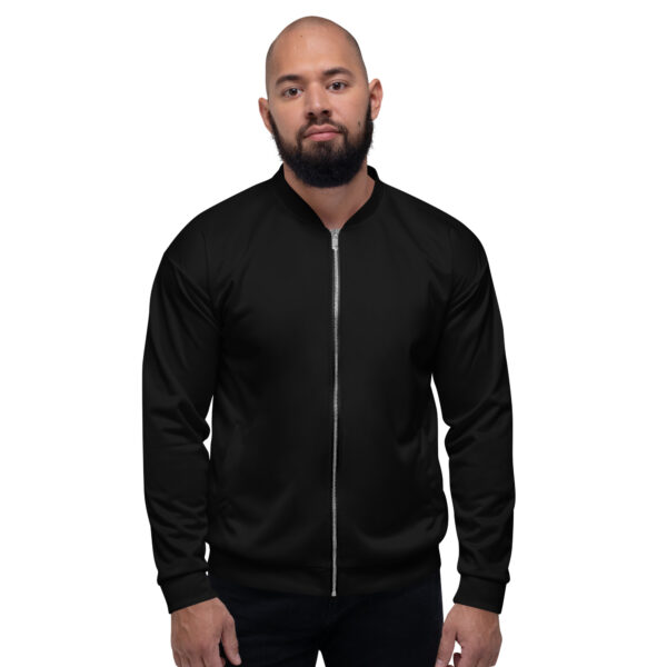 Chaqueta bomber color negra lisa unisex - Imagen 6