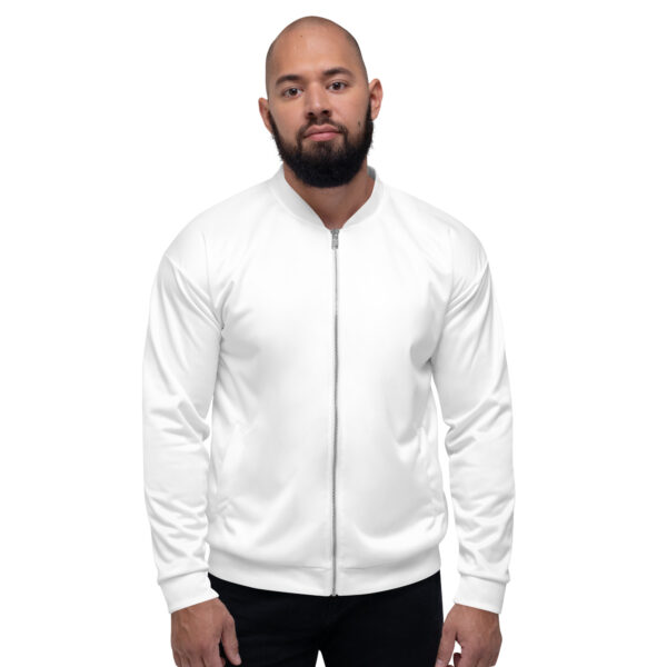 Chaqueta bomber color blanca lisa unisex - Imagen 4