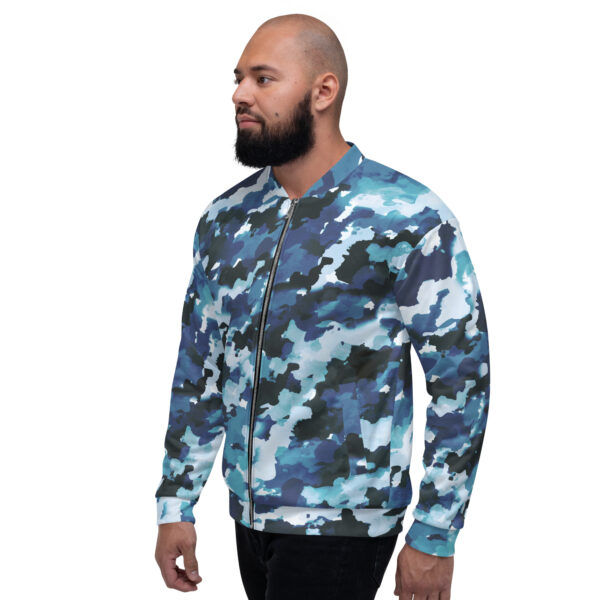 Chaqueta bomber camuflaje azul unisex - Imagen 10