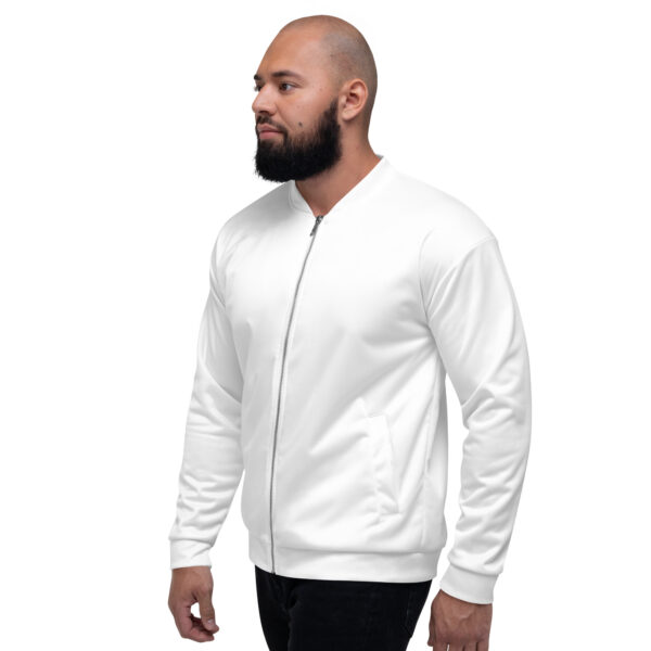 Chaqueta bomber color blanca lisa unisex - Imagen 6