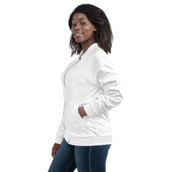 Chaqueta bomber color blanca lisa unisex - Imagen 10