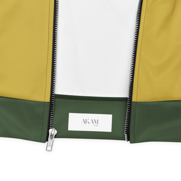 Chaqueta bomber oro viejo manga verde unisex - Imagen 3