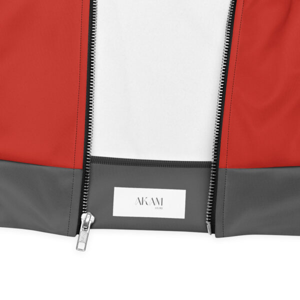 Chaqueta bomber roja manga gris unisex - Imagen 3