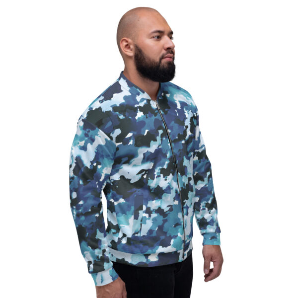 Chaqueta bomber camuflaje azul unisex - Imagen 9