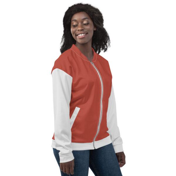 Chaqueta bomber rojo manga gris unisex - Imagen 8