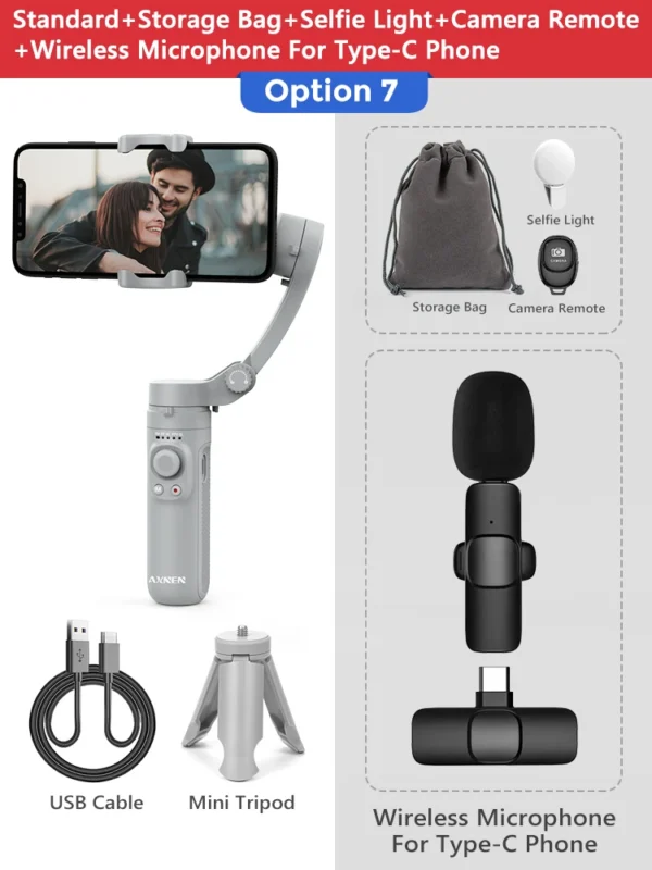 Estabilizador Gimbal Axnen HQ3 de 3 ejes plegable para celular - Imagen 13