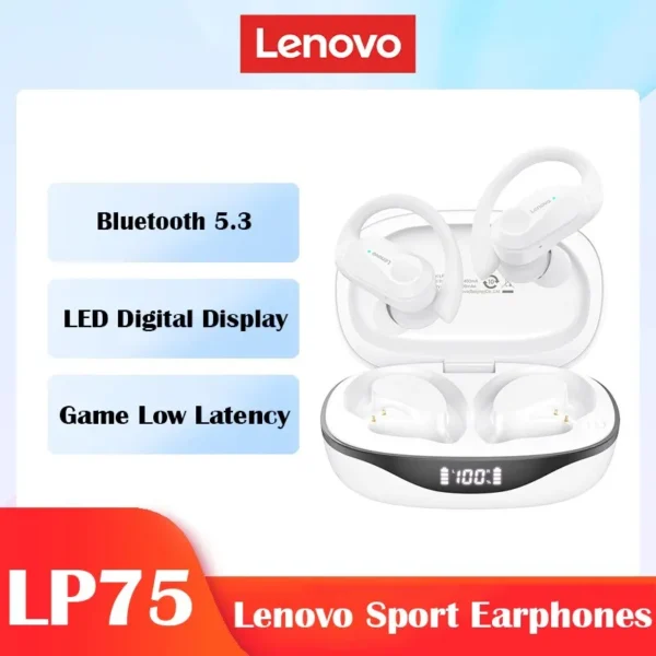 Auriculares deportivos Lenovo LP75 TWS con pantalla digital - Imagen 8