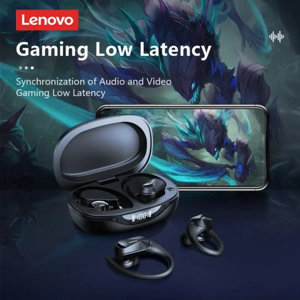 Auriculares deportivos Lenovo LP75 TWS con pantalla digital - Imagen 4