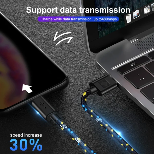 Cable USB tipo C carga rápida y transferencia de datos - Imagen 4