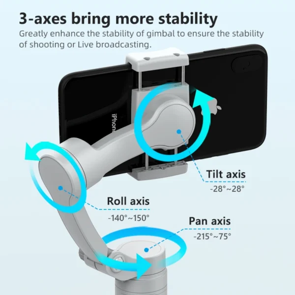 Estabilizador Gimbal Axnen HQ3 de 3 ejes plegable para celular - Imagen 3