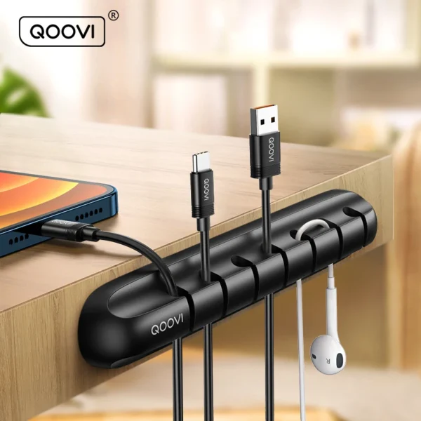 Organizador flexible para cables USB