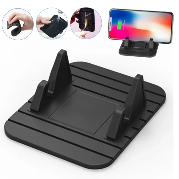 Soporte antideslizante para celular con organizador para cables - Imagen 3