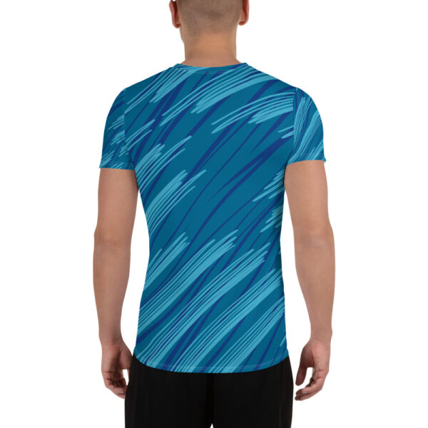 Camiseta deportiva diseño velocidad azul para hombre - Imagen 2