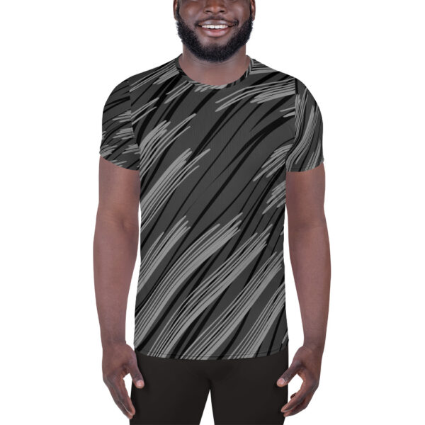 Camiseta deportiva hombre diseño velocidad gris - Imagen 2