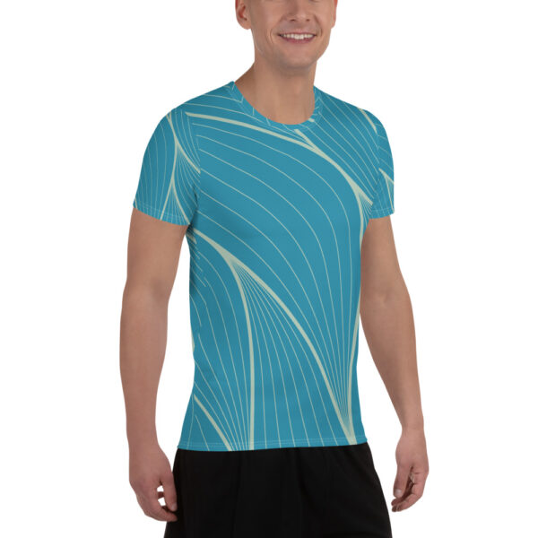 Camiseta deportiva diseño aire celeste para hombre - Imagen 4