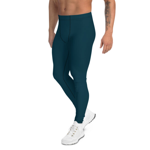 Leggings deportivos color azul ballena para hombres - Imagen 4