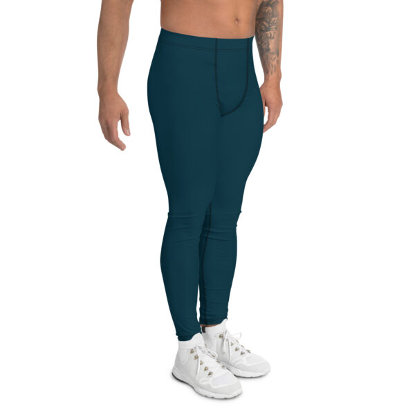 Leggings deportivos color azul ballena para hombres - Imagen 3